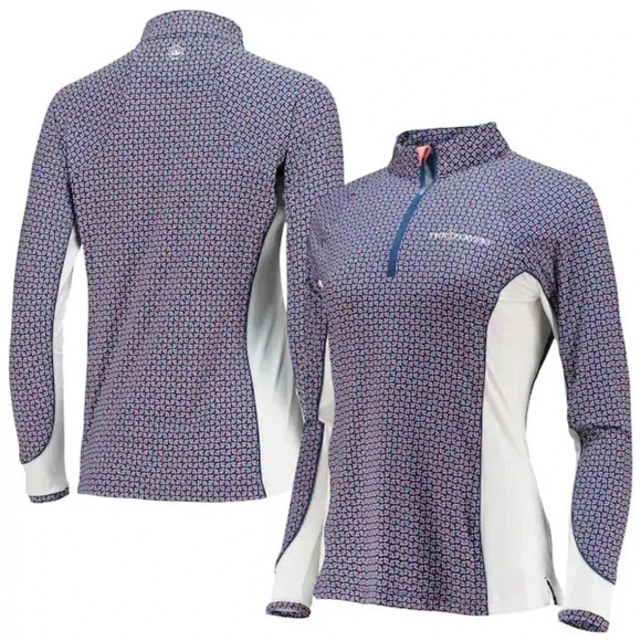 THE PLAYERS Peter Millar Women's Quarter-Zip Raglan Long Sleeve Sun Shirt XS - Picture 1 of 8